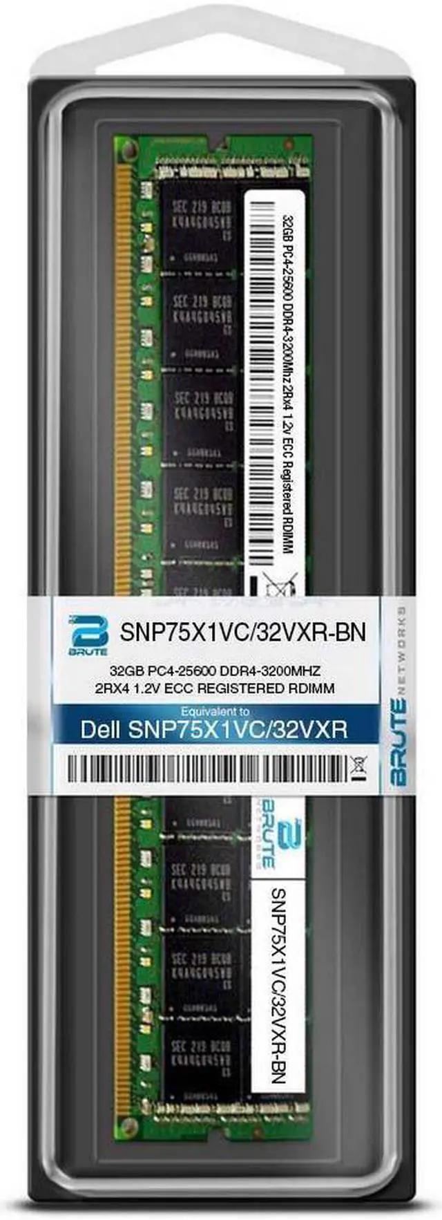 Dell Compatible 32GB PC4-25600 DDR4-3200Mhz 2Rx4 1.2v ECC Registered RDIMM