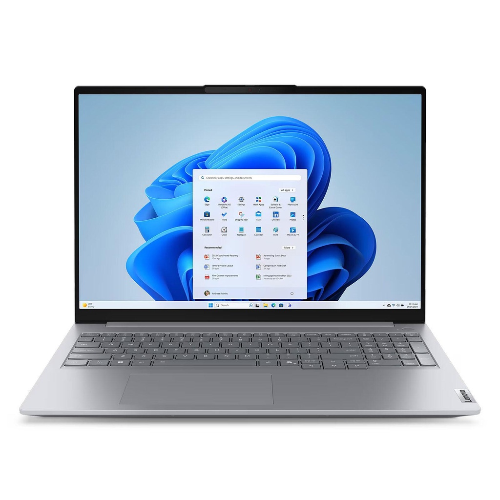 Lenovo ThinkBook 16 G8 IAL / Intel Core Ultra 5 225U 12C(2P+8E+2LPE)/14T / RAM 16 GB DDR5-5600 / SSD 512 GB M.2 NVMe / 16" IPS WUXGA 1920x1200 Display / Windows 11 Pro / 1 Year Manufacturer Warranty