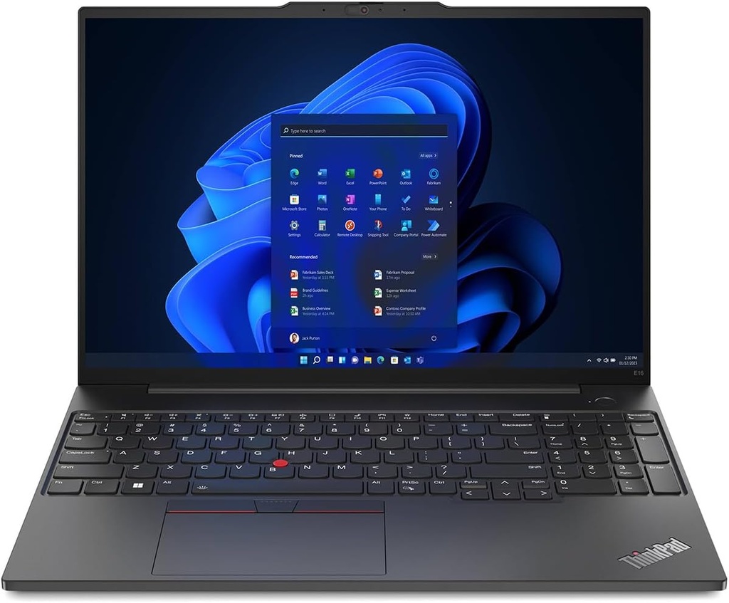 [21JQS1QC00] Lenovo ThinkPad E16 Gen 1 / Intel Core i5-1335U 10C(2P+8E)/12T / RAM 8 GB DDR4 / SSD 256 GB M.2 NVMe / 16" WUXGA 1920x1200 Display / Windows 11 Pro / 3 Years Manufacturer Warranty