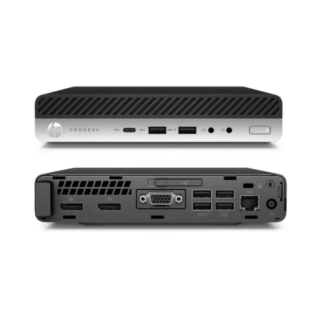 HP EliteDesk 600 G4 Mini / Intel Core i5-8600T 6C/6T / RAM 8 GB DDR4 / SSD 256 GB M.2 NVMe / Windows 10 Pro COA / Qwerty Keyboard / ORIGINAL HP PACKAGING / Manufacturer Refurbished - Manufacturer Warranty