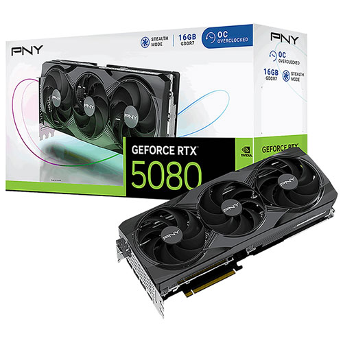 [VCG508016TFXPB1-O] PNY RTX 5080 16Go OVERCLOKED TRIPLE FAN 3xDP/HDMI
