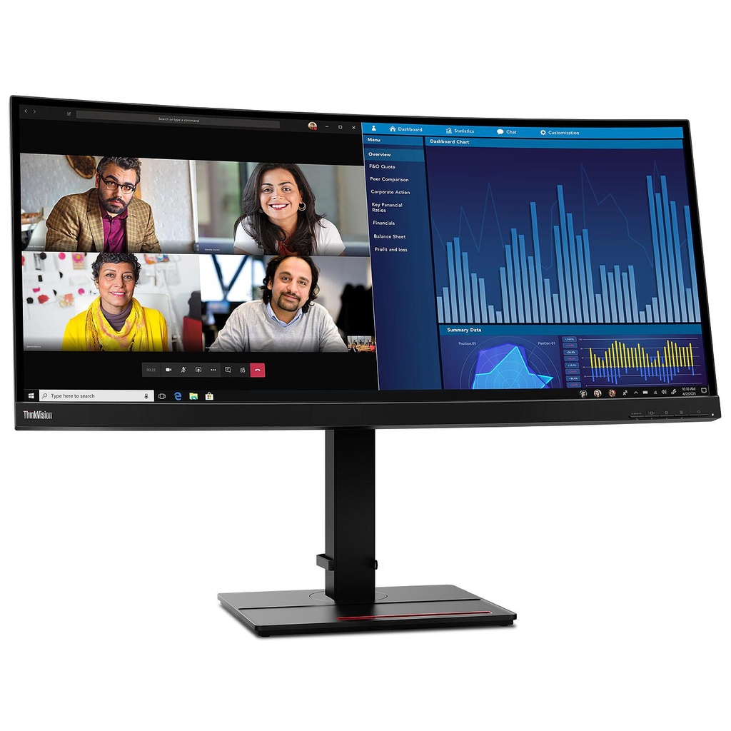 [63F2RAT3EU] Lenovo ThinkVision P34w-20 Curved / 34.14" WQHD 3440x1440 IPS WLED / 60Hz 4ms / DisplayPort, HDMI, USB-C / USB Hub, RJ45, Speakers / VESA Mount + Tiny Series M / 3 Years Manufacturer Warranty