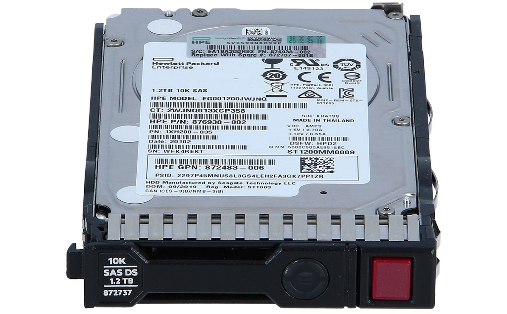 HPE Hard Drive - SAS 12Gb/s - 1.2 TB - 10000 RPM - 2.5" SFF