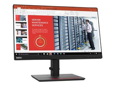 Lenovo ThinkVision T22i-20 / 21,5" Full HD 1920x1080 / W-LED IPS / 60Hz 4ms / HDMI, DisplayPort, VGA / HUB-USB, 4x USB-A 3.2 Gen 1, 1x USB-B 3.2 Gen 1 / Inclinaison, Hauteur, Rotation, Pivot / Support VESA / Garantie 1 An Constructeur