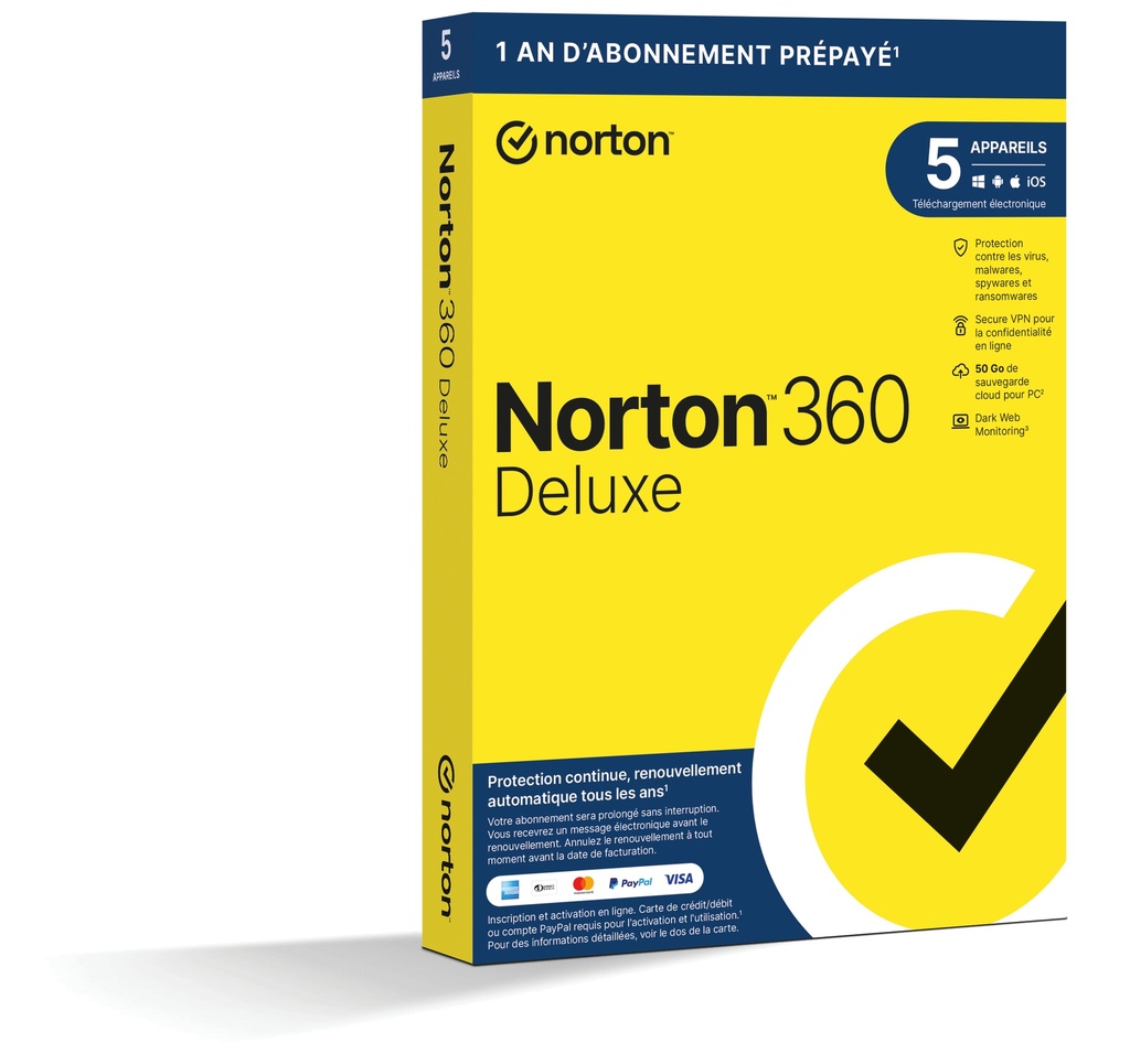 [21453633] NORTON 360 DELUXE ND 50GB SE 1 USER 5 DEVICE ENR 12MO KOD ESD WITH SUBSCRIPTION