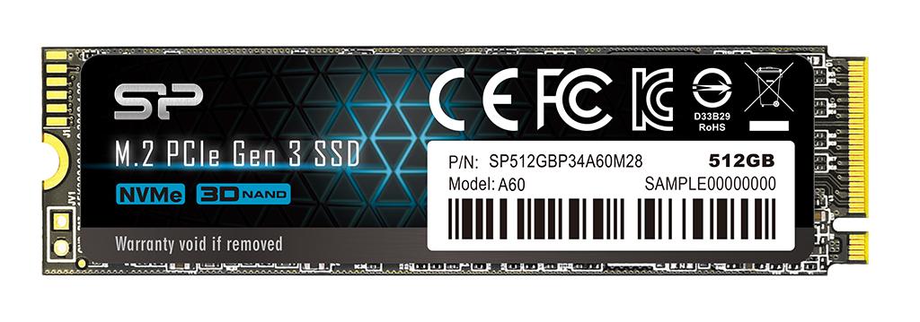 [SP512GBP34A60M28] SILICON POWER P34A60 - 512 GB M.2 2280 NVMe PCIe 3x4 SSD