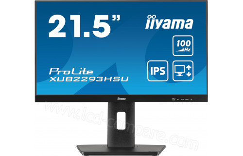 IIYAMA ProLite XUB2293HSU-B6 · Diagonal: 21.5" (55 cm) · LED backlit LCD screen · Resolution: 1920 x 1080 (Wide) at 100 Hz / 16:9 100Hz/IPS/1ms/Pivot/FS