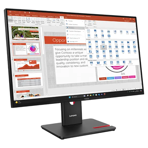 [64A5MAT6EU] Lenovo ThinkVision T27-40 / 27" FHD 1920*1080 / WLED IPS / 120Hz 4ms / HDMI, DisplayPort, VGA / USB HUB / Tilt, Rotate, Pivot, Height / VESA Mount / 3 Years Manufacturer Warranty