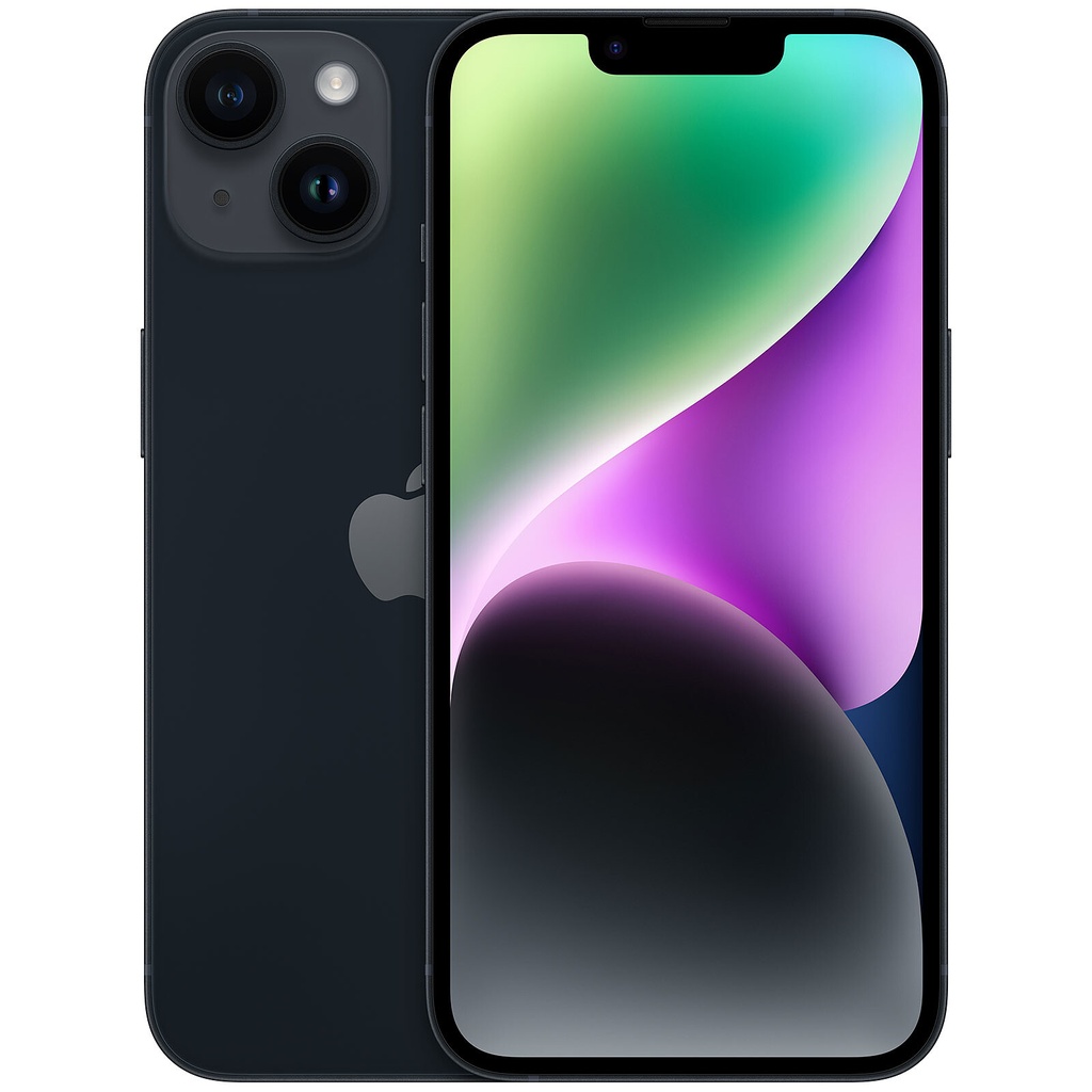 [MPWW3ZD/A] Apple iPhone 14 512 Go Minuit Smartphone 5G-LTE IP68 Dual SIM - Apple A15 Bionic Hexa-Core - Ecran Super Retina XDR OLED 6.1" 1170 x 2532 - 512 Go - NFC/Bluetooth 5.3 - iOS 16 (TCP incluse)